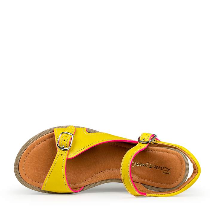 Yellow sandal with fluorescent edge