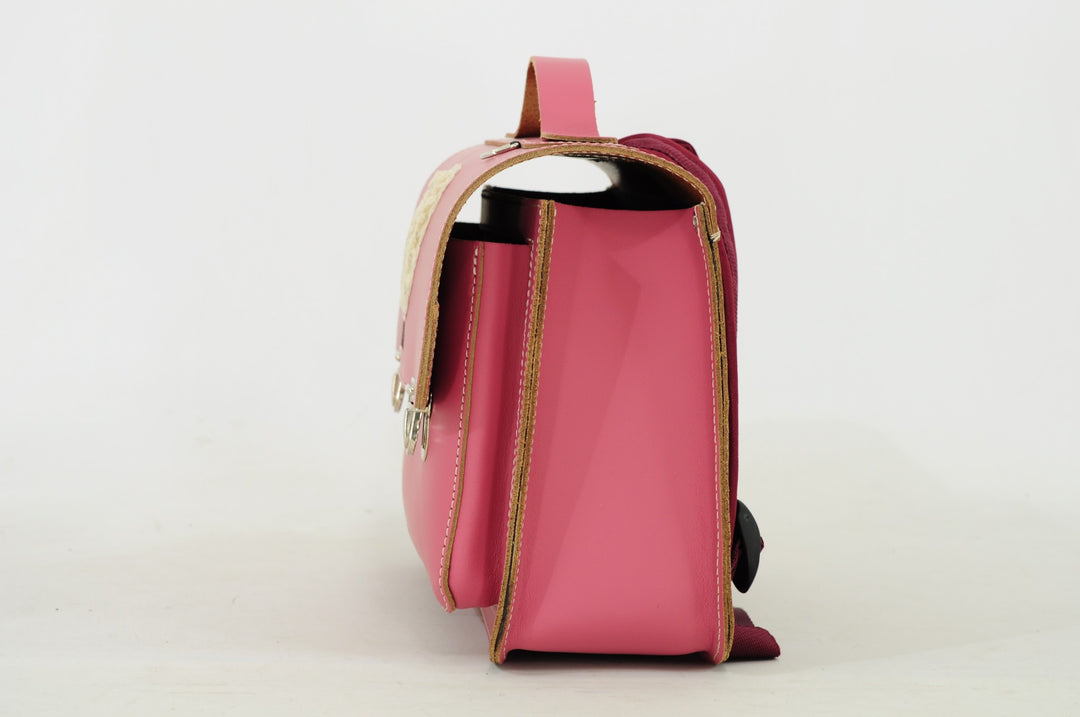 Leather toddler bag sheep in pink