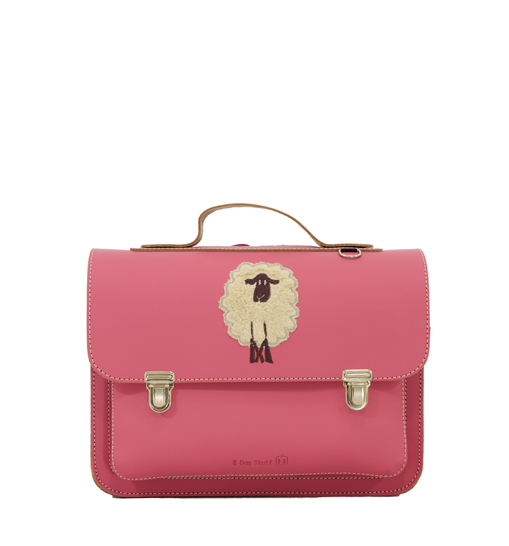 Leather toddler bag sheep in pink