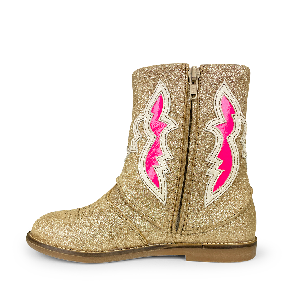 Boot gold/fuschia