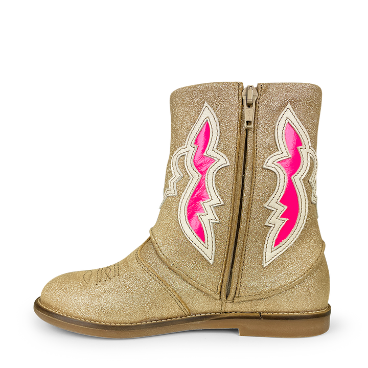 Boot gold/fuschia