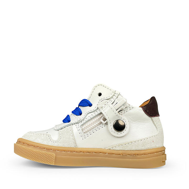 White sneaker with blue