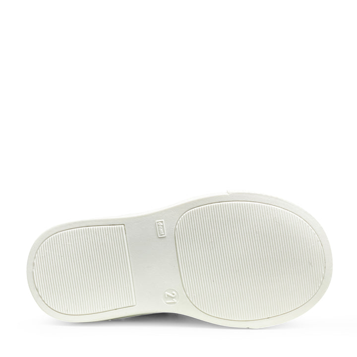 Witte sneaker met pasteltinten