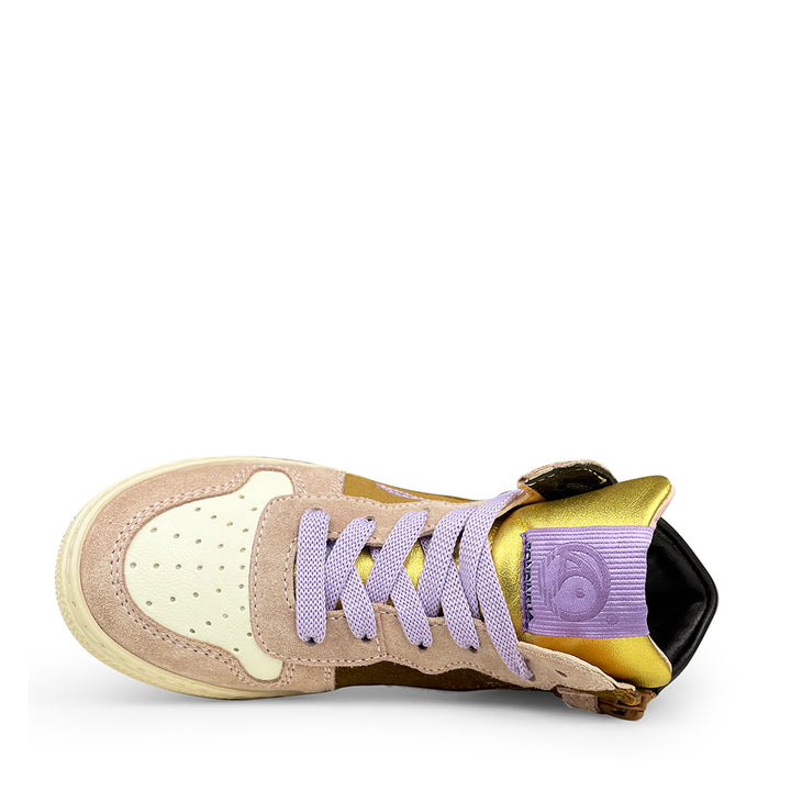 Pink sneaker with purple