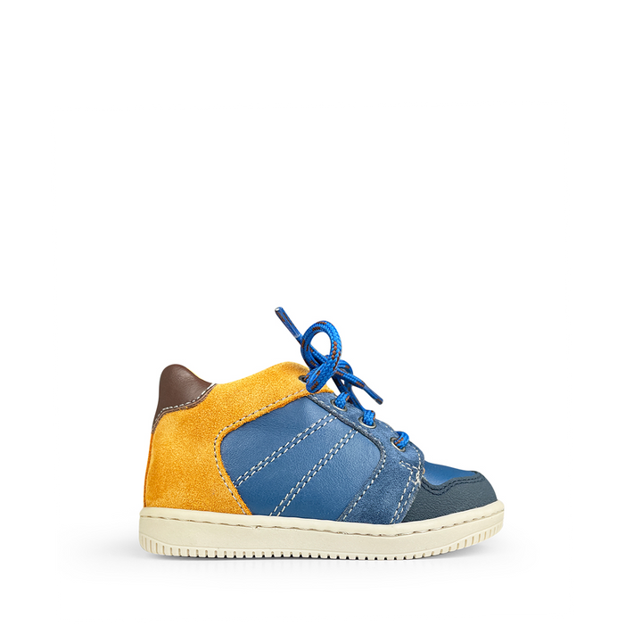 Sneaker blue / ochre