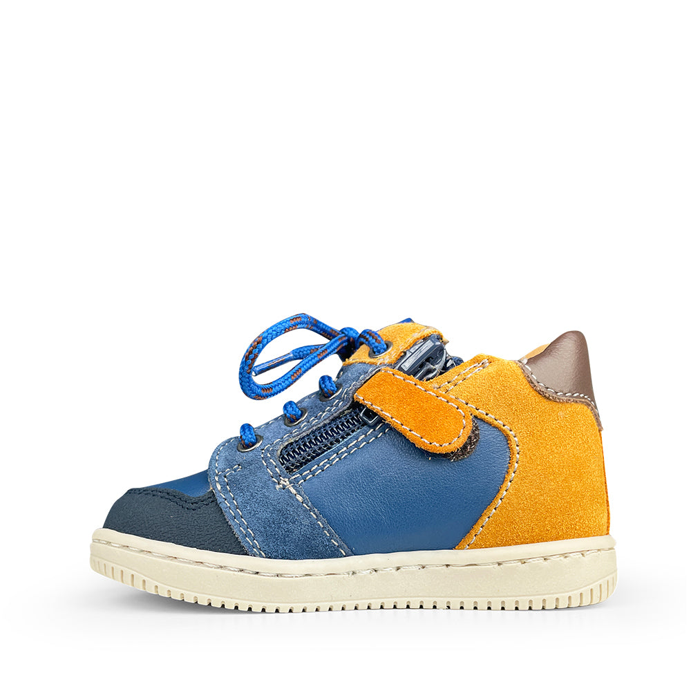 Sneaker blauw / oker