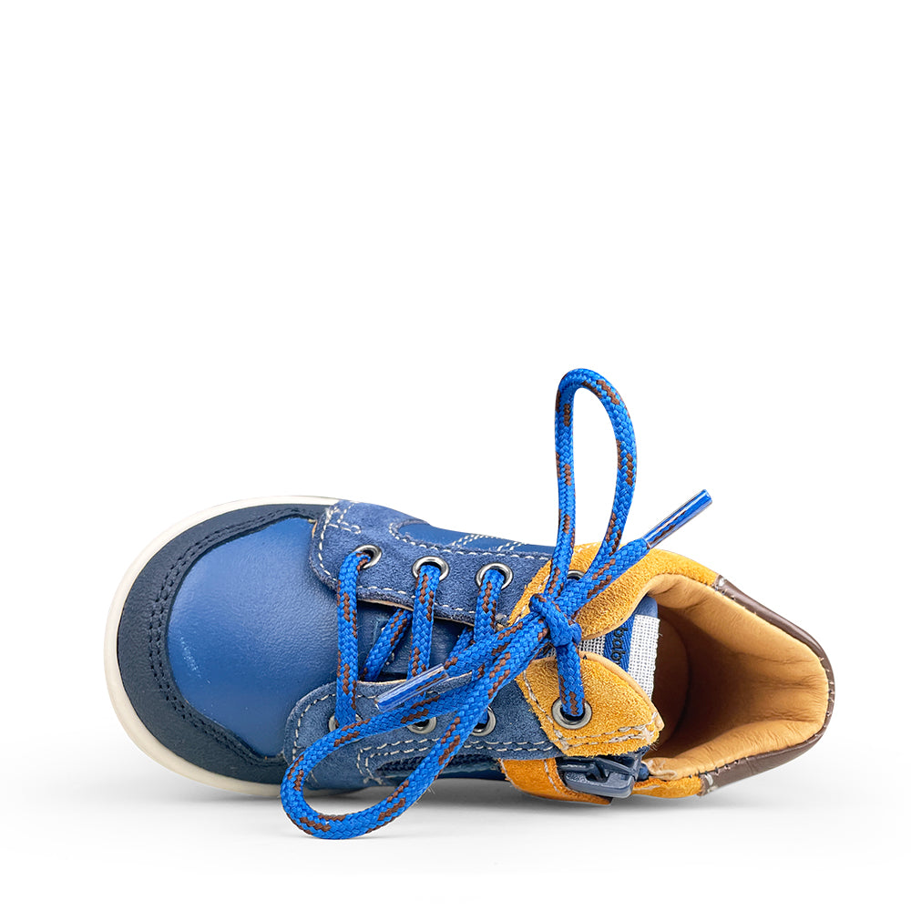 Sneaker blue / ochre