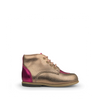 Lace-up shoe pink metallic