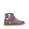 Purple nubuck boot with hummingbird