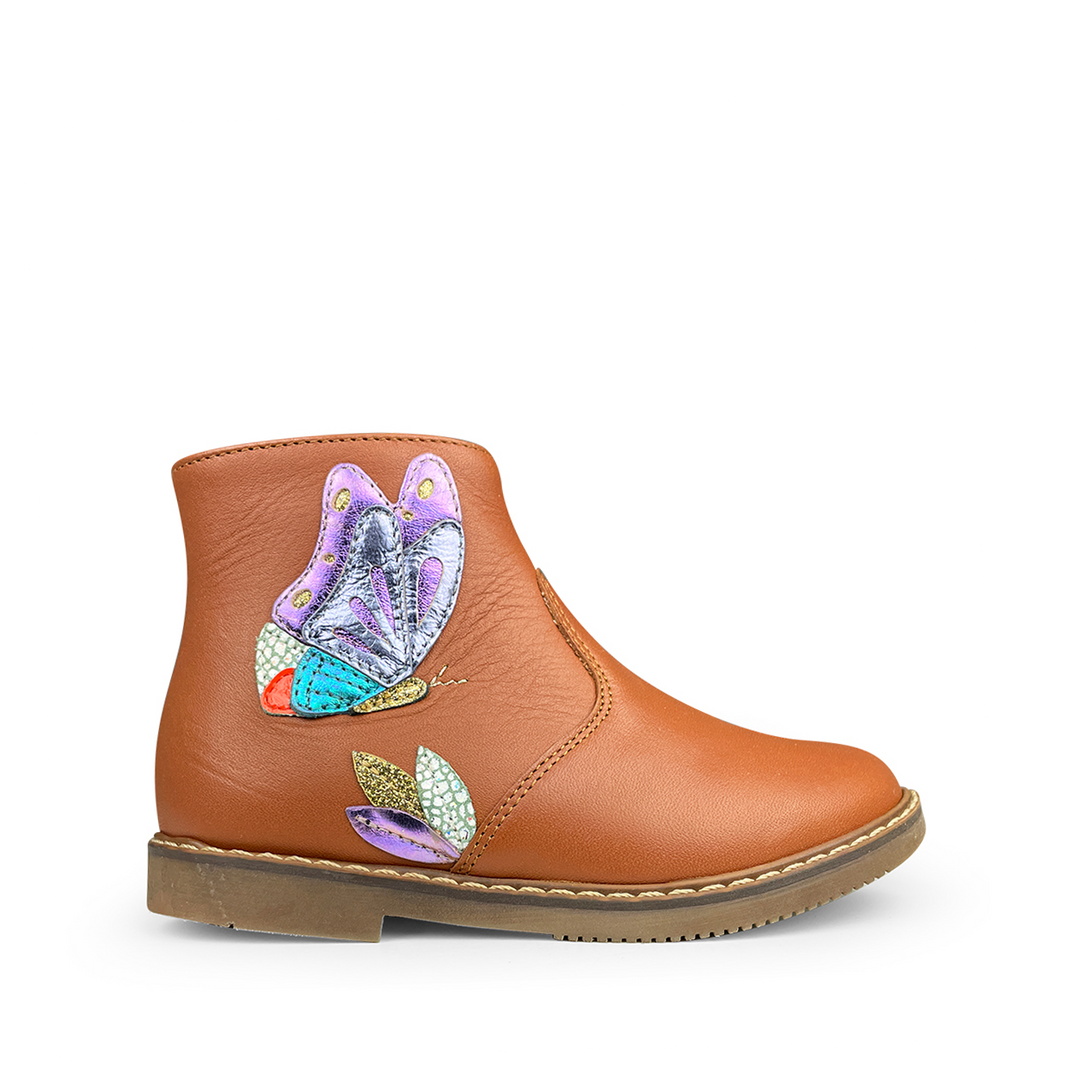 Brown boot with butterfly