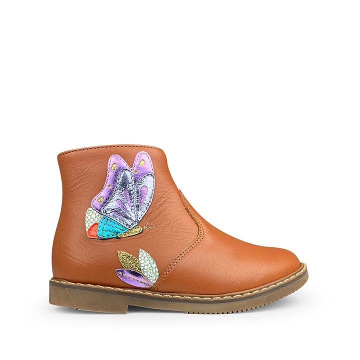 Brown boot with butterfly