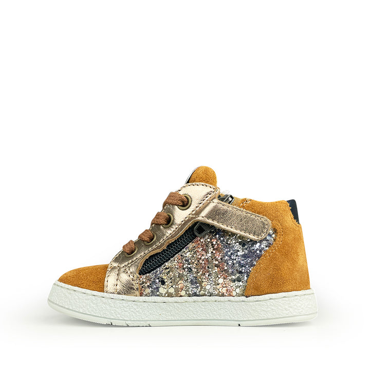 Bruine sneaker met glitter