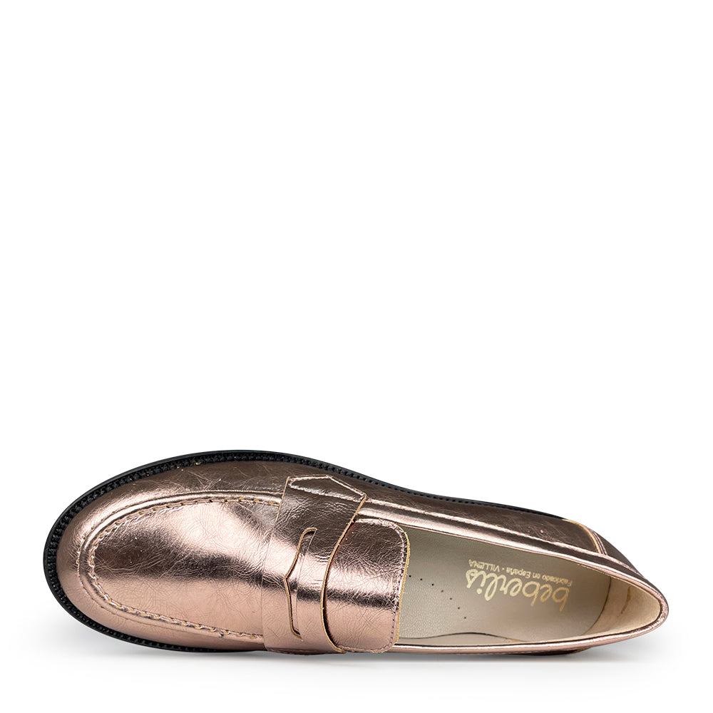 Loafer metallic roségoud