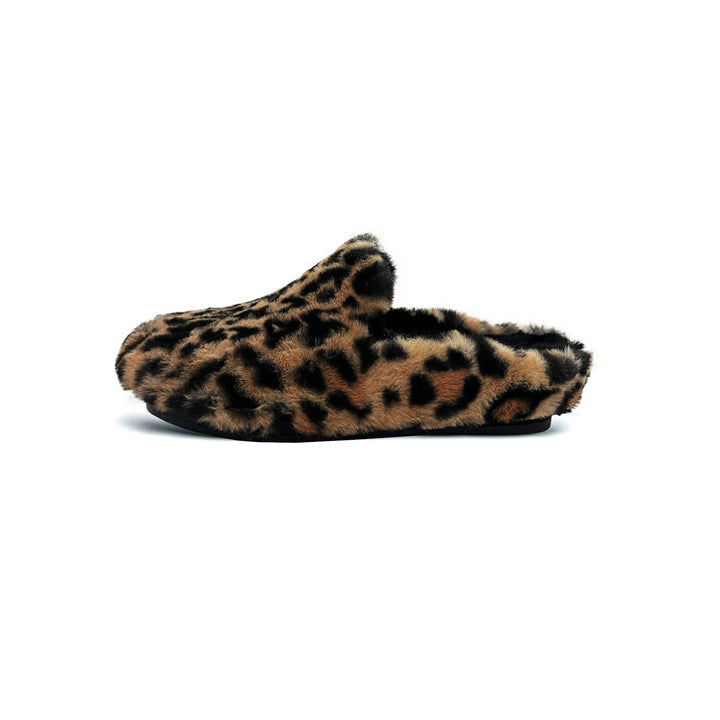 Leopard teddy pantoffel