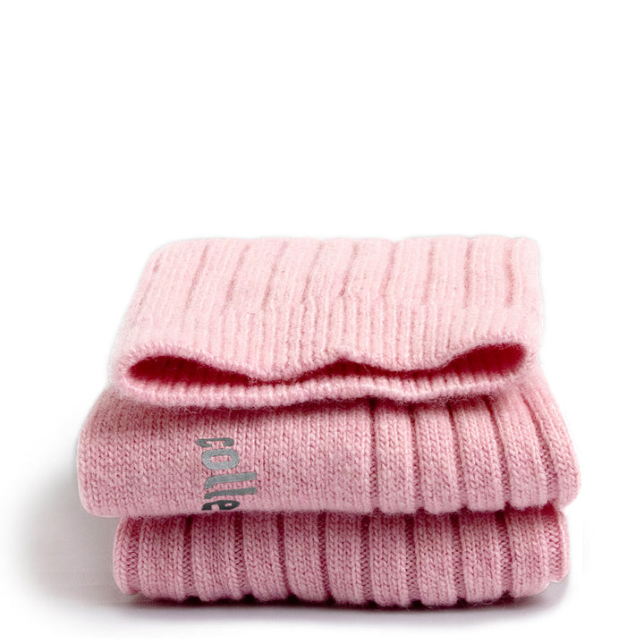 Mid-high stocking wool-cashmere pink tendresse