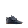 Lederen pantoffel met velcro in blauw