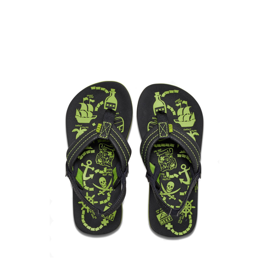 Green printed flip-flops