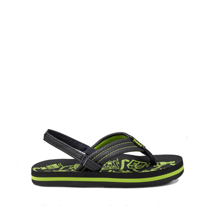 Green printed flip-flops