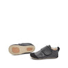 Leather velcro slipper black