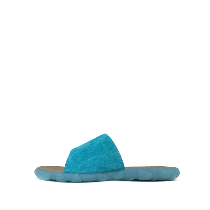 Slipper in fluorescent blue