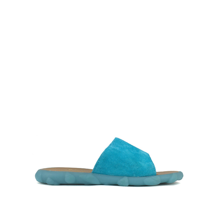 Slipper in fluorescent blue