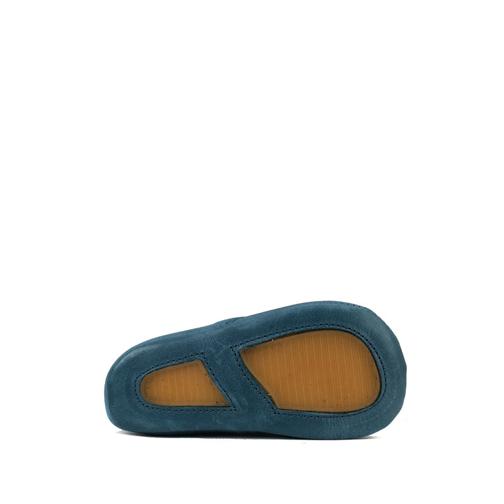 Prestapper in combi blauw en cognac