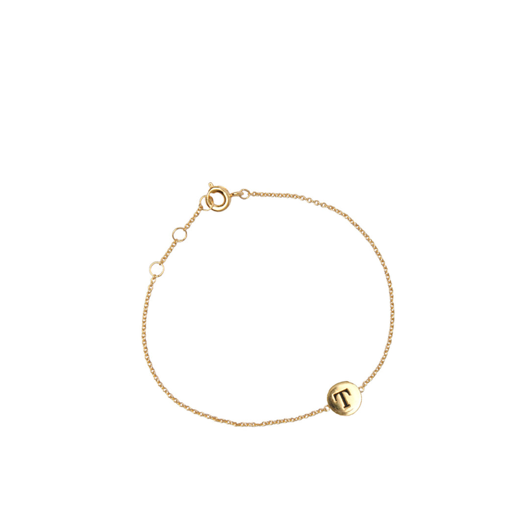 Armband letter "T" goud