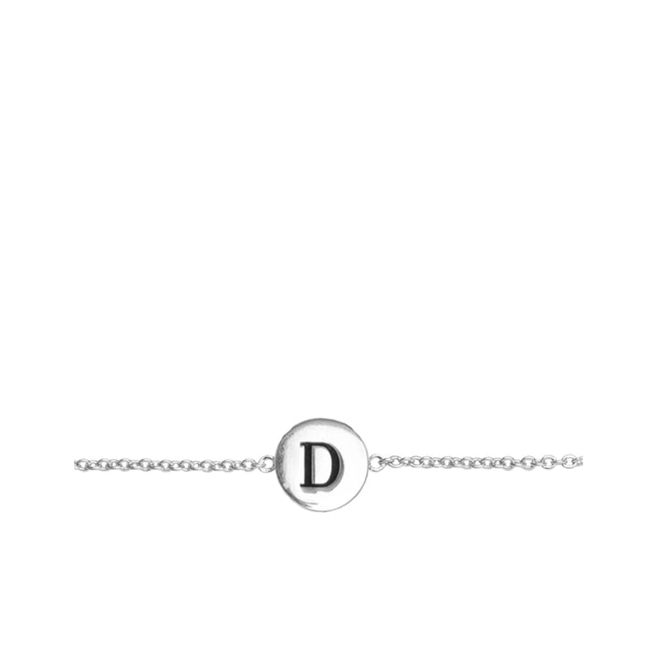 Armband letter "D" zilver