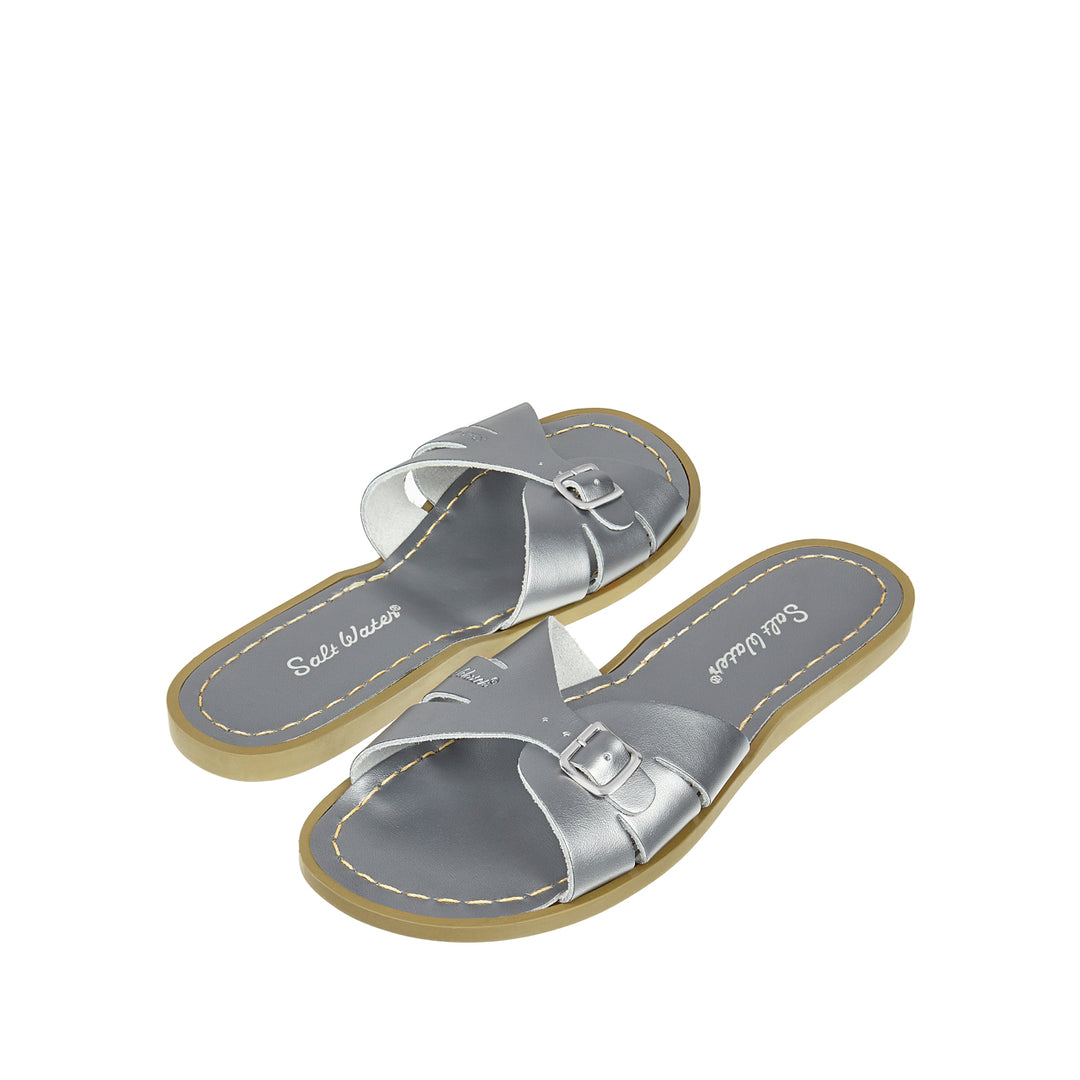 Slides in pewter silver