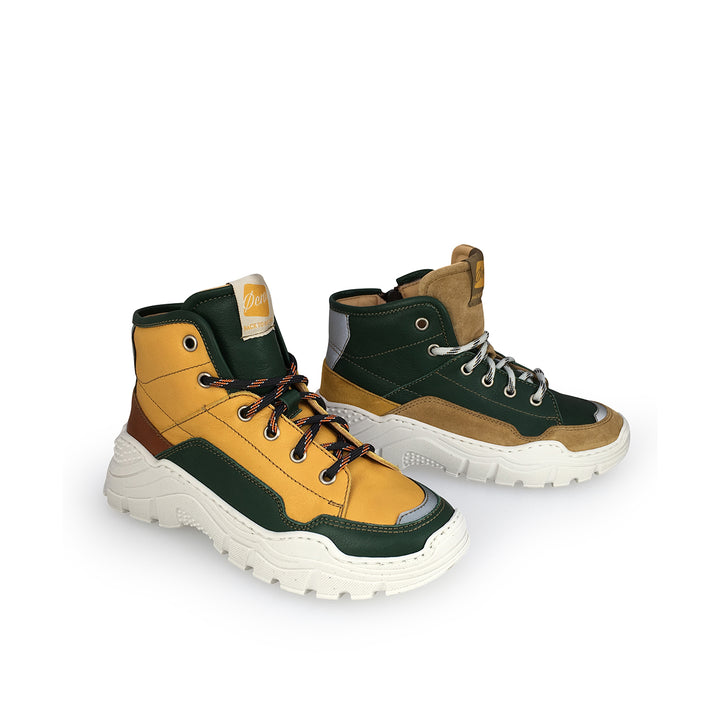 Sneaker ochre / green