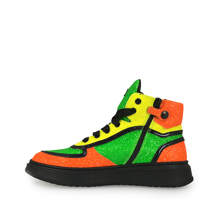 High fluo glitter sneaker