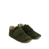 Leather velcro slipper green