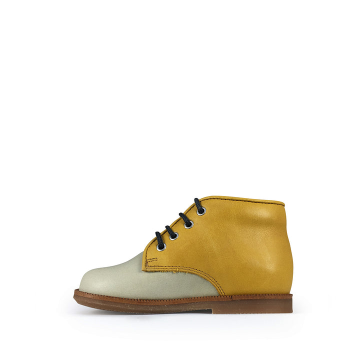 Lace-up shoe mint/ochre