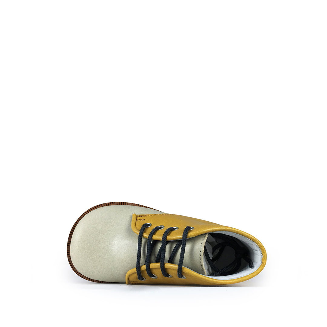 Lace-up shoe mint/ochre