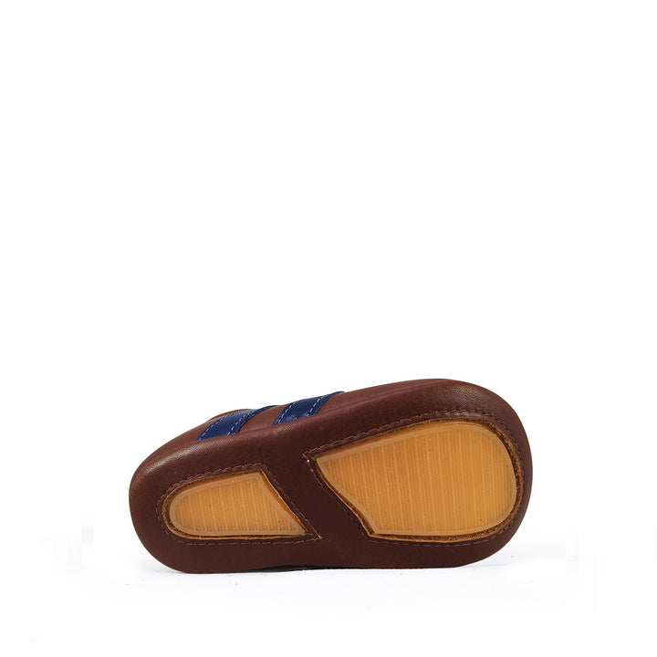 Baby slipper brown/blue