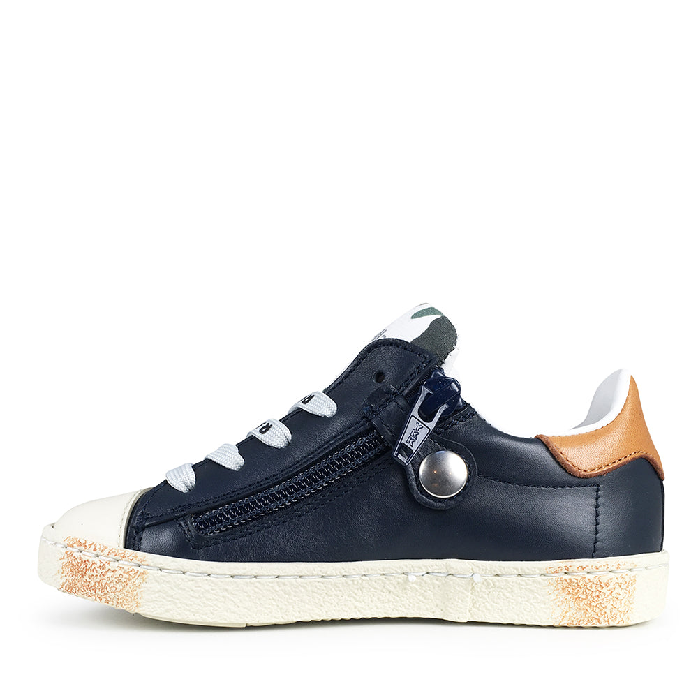 Blauwe sneaker met rubberen top