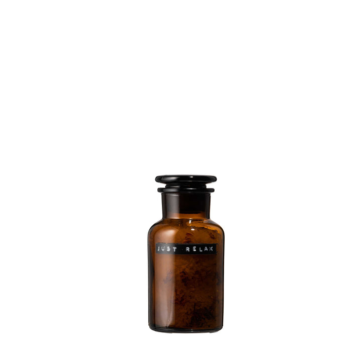 Bath salts apothecary jar Just relax