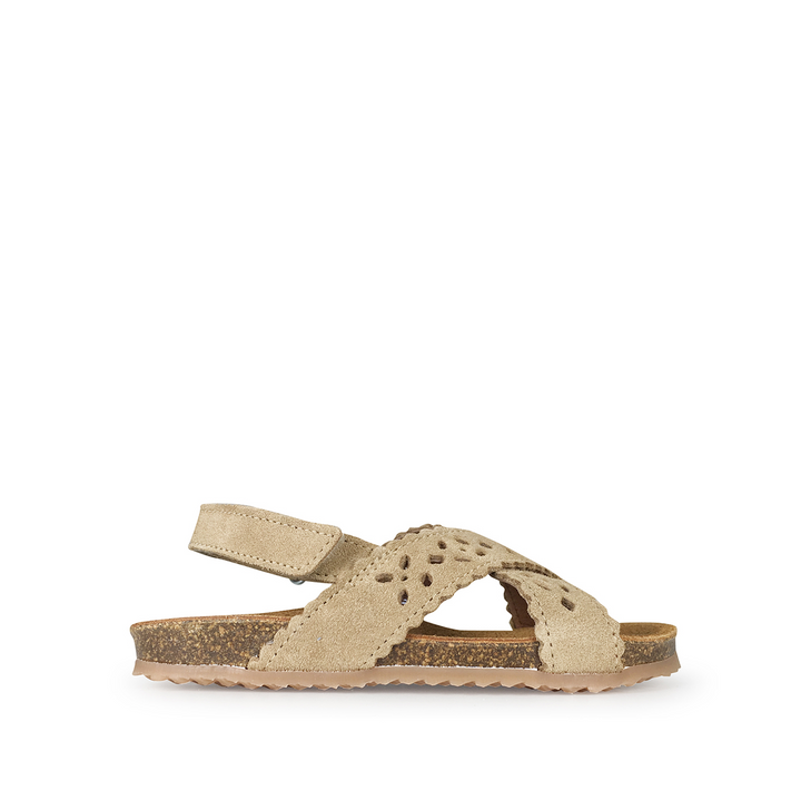 Brown sandal with perforation