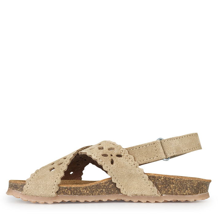 Brown sandal with perforation