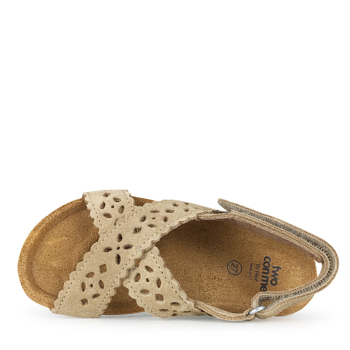 Brown sandal with perforation