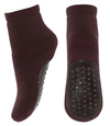 Wool socks anti slip - bordeaux