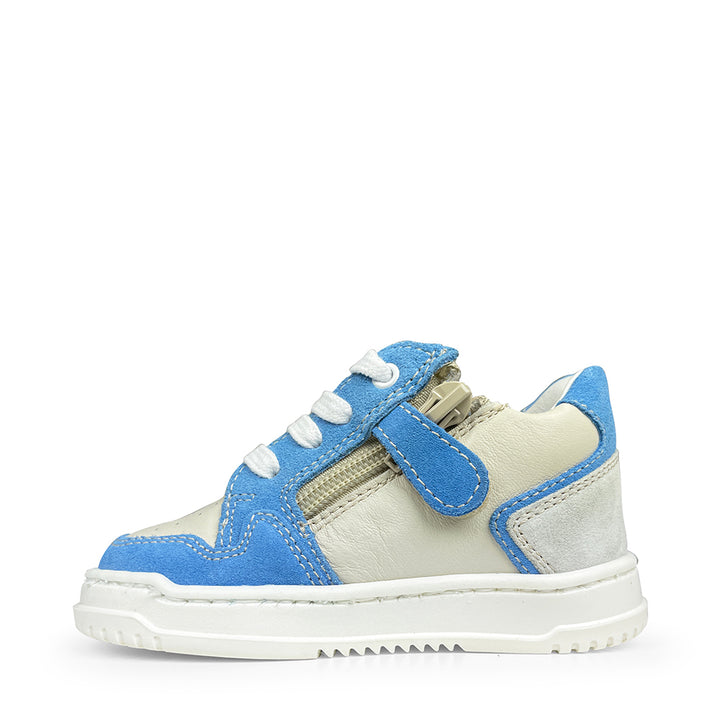 Sneaker wit en blauw