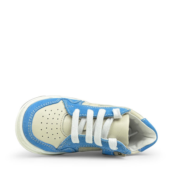 Sneaker wit en blauw