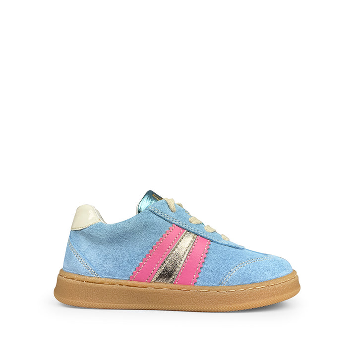 Sneaker lichtblauw en roze