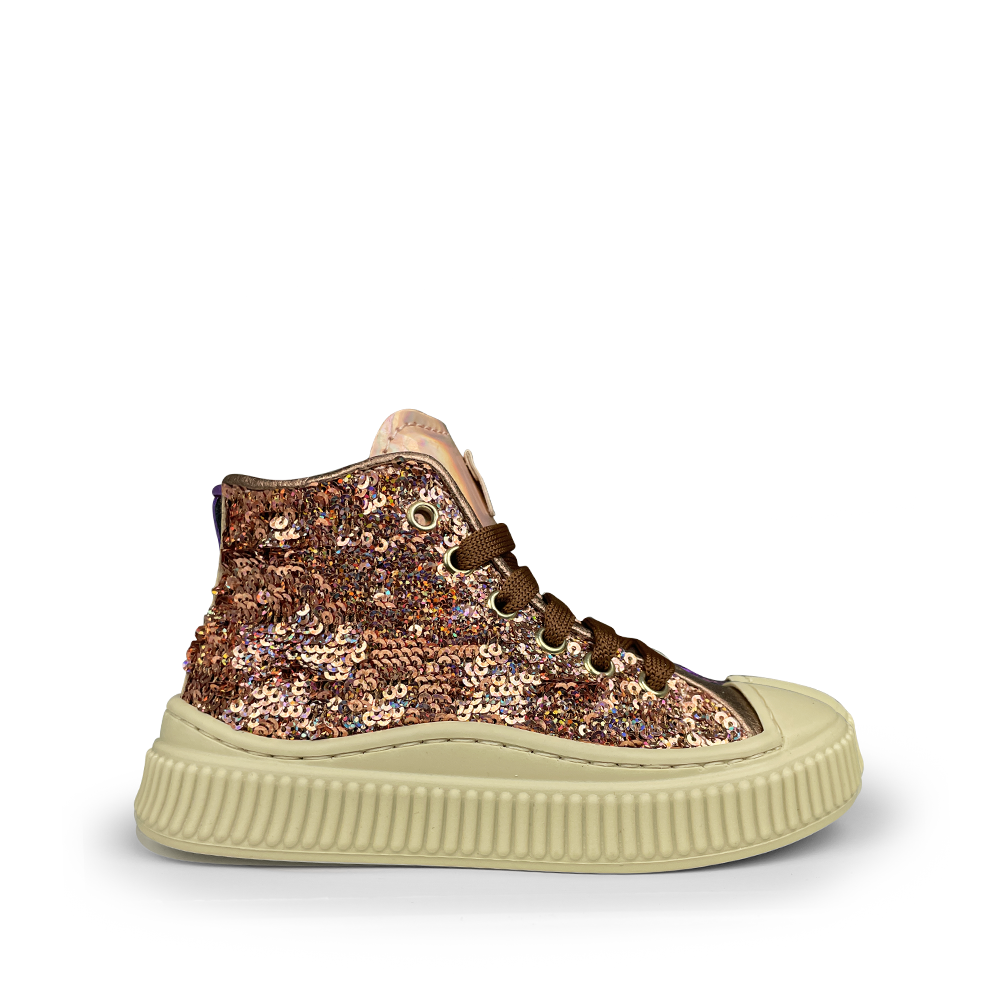 Sneaker roségouden pailletten