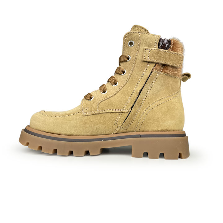 Bottine camel met bont