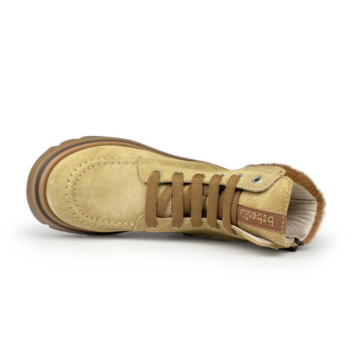 Bottine camel met bont