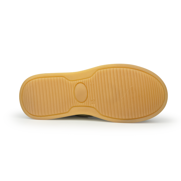 Hoge sneaker met bruin en groen