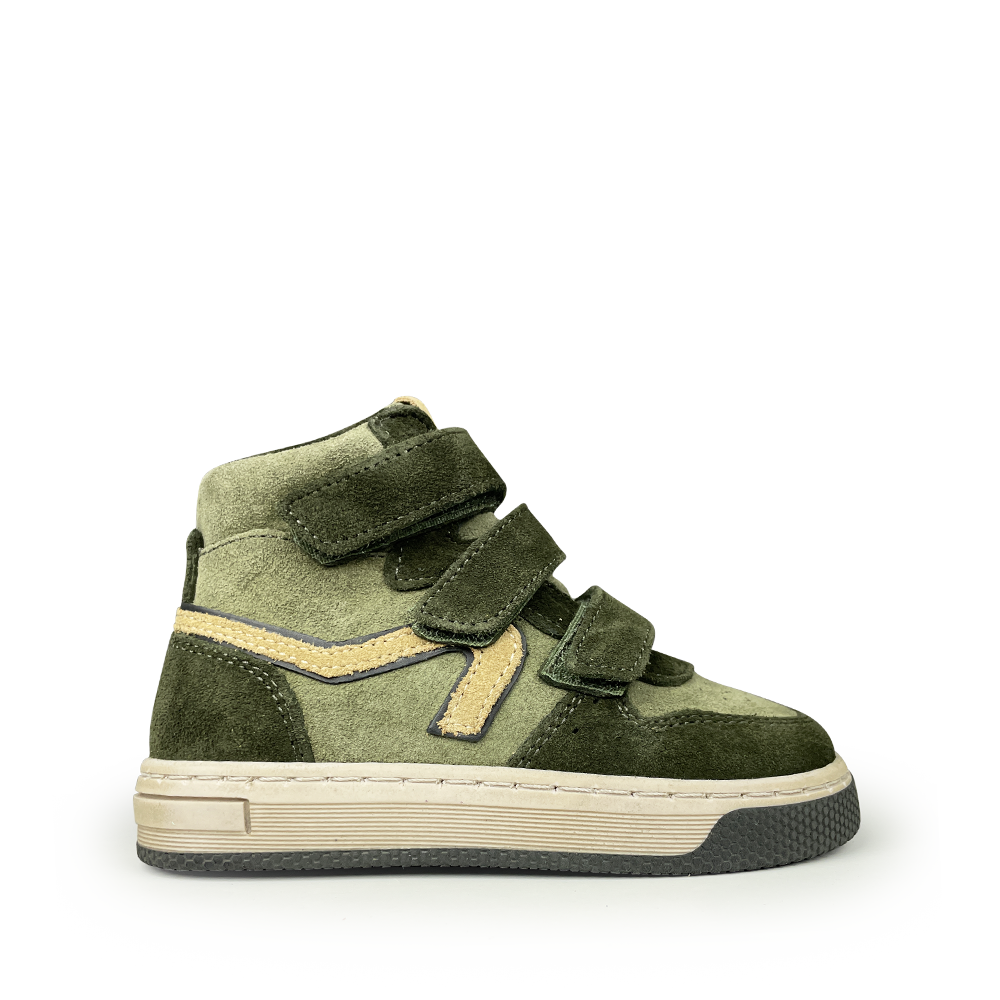 Hoge groene sneaker met velcro