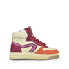 Hoge sneaker met roze en rood